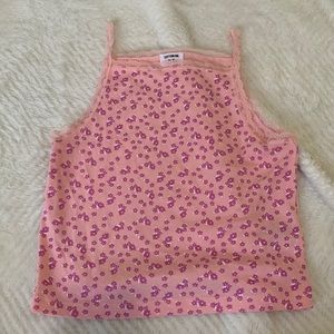 Cropped floral tank